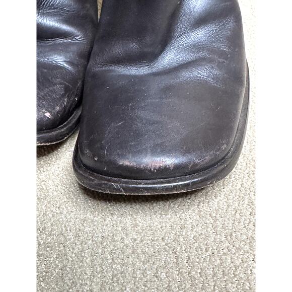 VTG Via Spiga Dk Brown Leather Square Toe 4" Heel Side Zip Tall Boots 7.5 - Picture 9 of 13